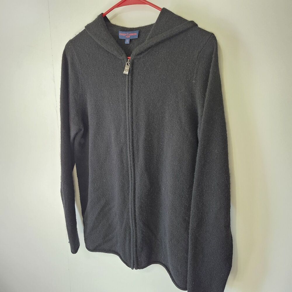 Citizen Cashmere Zip-Up Hoodie Lux 100% Cashmere, Size L Preppy - Picture 2 of 10